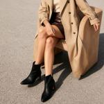 MICIFA Women's Ankle Boots Chunky Low Heel Leather Black Booties with Side Zipper Square Toe Fall Winter Dress Heeled Short Boots Leather Black