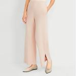 TINGRISE Women's Flats Shoes Comfortable Dressy Pointed Toe Knit Washable Ballet Flat Beige US8