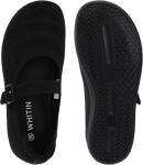 WHITIN Wide Toe Box Mary Jane Flats for Women Barefoot Shoes Minimalist Zero Drop Sole Size 10 Knit Breathable Ballet Walking Outdoor Adjustable Strap Black 41