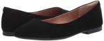 Amazon Essentials Women's Pointed-Toe Ballet Flats, Black Microsuede, 8.5