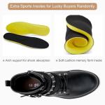 Vepose Women's Black Combat Lace up Ankle Boots, Motorcycle Booties, 919 Size 7 US - Moto Inside Zipper (CJY919 Black 07)