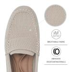 Women's Lightweight Knitted Loafers Casual Flat Shoes Comfortable Boat Shoes Flat Bottomed Breathable Shoes-Apricot-9.5