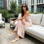 CUSHIONAIRE Gabby Woven Mary Jane Ballet Flats for Women, Comfortable Dressy Flat Shoes with Adjustable Gold-Tone Buckle and Memory Foam Cushioning, Cream 7.5