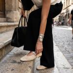 CUSHIONAIRE Gabby Woven Mary Jane Ballet Flats for Women, Comfortable Dressy Flat Shoes with Adjustable Gold-Tone Buckle and Memory Foam Cushioning, Cream 7.5