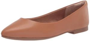 Amazon Essentials Women's Pointed-Toe Ballet Flats, Camel, 7