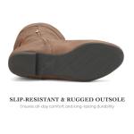 Rollda SUEDI Women's Slouchy Knee High Boots Pull On Flat Boots Side Zipper Fall Boots for Women