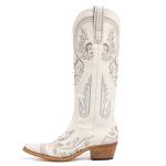 vodvob Western Cowboy Boots for Women Embroidered Rhinestones Knee High Cowgirl Boots Pointed Toe Chunky Heel Fashion Retro Classic Tall Boot