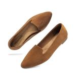 DREAM PAIRS Women's Pointed Toe Slip-On Dressy Flat Shoes Comfortable Business Casual Dress Shoes for Office Work,Size 9.5,Tan,DWUMSP2502