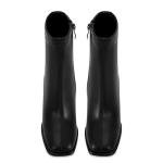 SOVANYOU Women's Ankle Boots Dressy Square Toe Block Heel Booties Side Zipper Comfortable Black Boots for Work Office Evening Outfits