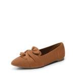 DREAM PAIRS Flats for Women Pointed Toe Foldable Knit Ballet Flats Comfortable Slip-On Dress Shoes Elegant Bow Flats for Work Office Business Casual Travel,Size 8.5,Brown,SDFA26001W
