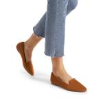 DREAM PAIRS Women's Pointed Toe Slip-On Dressy Flat Shoes Comfortable Business Casual Dress Shoes for Office Work,Size 9.5,Tan,DWUMSP2502