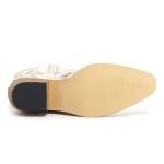 vodvob Western Cowboy Boots for Women Embroidered Rhinestones Knee High Cowgirl Boots Pointed Toe Chunky Heel Fashion Retro Classic Tall Boot