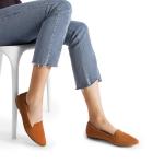 DREAM PAIRS Women's Pointed Toe Slip-On Dressy Flat Shoes Comfortable Business Casual Dress Shoes for Office Work,Size 9.5,Tan,DWUMSP2502