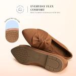 DREAM PAIRS Flats for Women Pointed Toe Foldable Knit Ballet Flats Comfortable Slip-On Dress Shoes Elegant Bow Flats for Work Office Business Casual Travel,Size 8.5,Brown,SDFA26001W