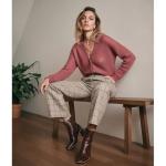 MOTIMODEN Womens Ankle Boots Chunky Mid Heel Brown Booties Retro Square Pointed Toe Side Zipper Short Boots Heeled Shoes for Women Fall Winter Brown XYY-M2005BR