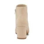 mysoft Women's Ankle Boots Chunky Block Low Heel Comfortable Pointed Toe Side V Cutout Dressy Office Booties with Zipper