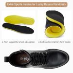 Vepose Women's Black Ankle Boots, Combat Lace up Booties, 916 Size 7.5 US - with Inner Zipper and Elastic Band (CJY916 Black 07.5)