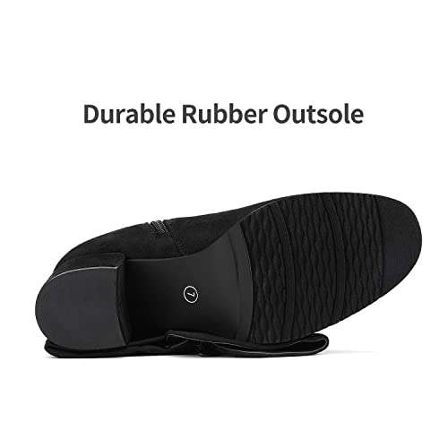 DREAM PAIRS Women's Black Stretchy Knee High Boots