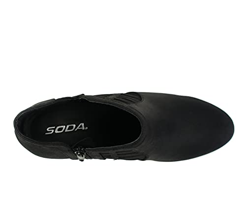 Soda Chance Women's Cut Out Block Heel Booties