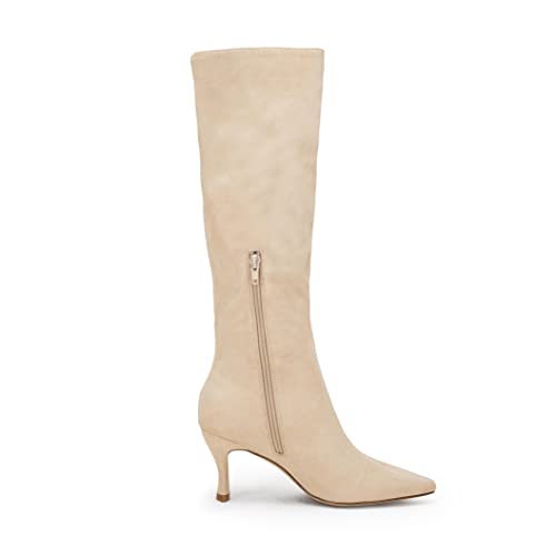 Coutgo Women's Pointed Toe Knee High Boots