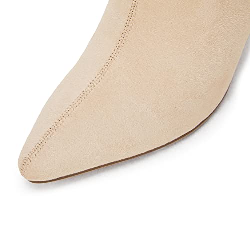 Coutgo Women's Pointed Toe Knee High Boots