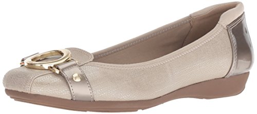 Anne Klein Umeko Metallic Taupe Ballet Flats