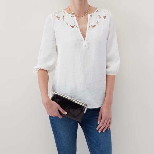 HOBO Lauren Black Leather Clutch Wallet for Women