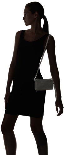 Black Piel Leather Shoulder Bag Wristlet for Women
