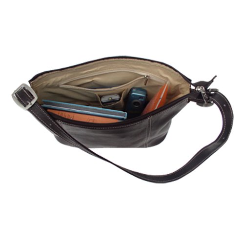 Chocolate Medium Piel Leather Shoulder Bag