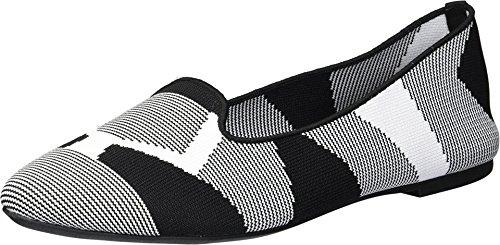 Skechers Women's Black/White Knit Loafer Flats