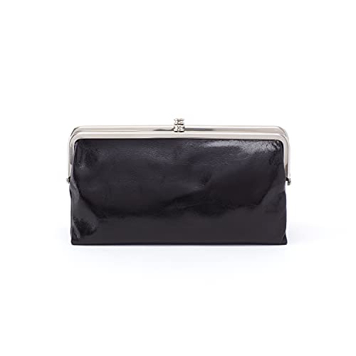 HOBO Lauren Black Leather Clutch Wallet for Women