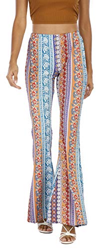 Vintage Women's Print Bell Bottom Flare Palazzo Pants