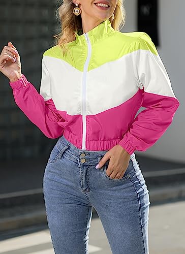 LAOARA Oversized Y2k Colorblock Jacket - Yellow