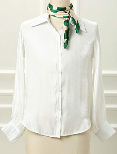 Retro Green Polka Dot Square Scarf for Women