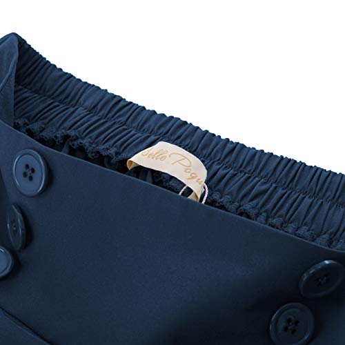 1950s Retro Pleated Skirt - Navy Blue, Size L