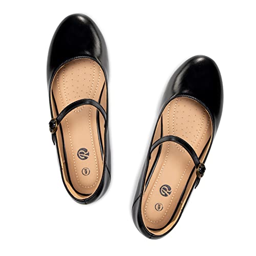 Vintage Black Mary Jane Ballet Flats - Size 8