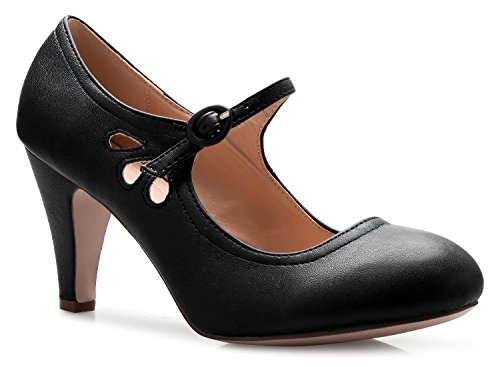 Olivia K Kitten Heel Mary Jane Pumps