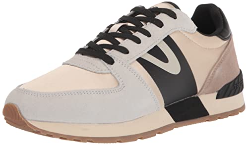 White/Taupe/Black Vintage Lace-up Casual Fashion Sneakers - Size 6.5