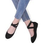 Dream Pairs Women's Black Ballet Flats with Straps