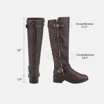 DREAM PAIRS Women's Knee High Riding Boots Brown