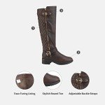 DREAM PAIRS Women's Knee High Riding Boots Brown