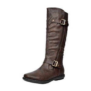 DREAM PAIRS Women's Black Faux Fur Knee-High Boots