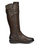 DREAM PAIRS Women's Black Faux Fur Knee-High Boots