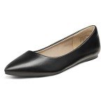 Casual Black Pointed Toe Ballet Flats for Women