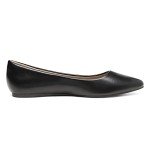Casual Black Pointed Toe Ballet Flats for Women