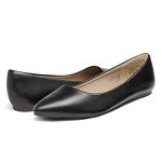 Casual Black Pointed Toe Ballet Flats for Women
