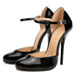 Stylish Black D'Orsay Stiletto Ankle Pumps