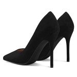 Chic Black Suede High Heel Pumps for Women