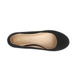 DREAM PAIRS Women's Black Nubuck Ballerina Flats