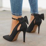 Chic Black High Heel Pumps with Bow Detail